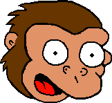 Picture of the face of Apu the monkey